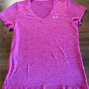 Under Armour Women's Heathered Pink Short Sleeve Tee